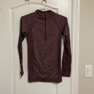 Swiftly wool hooded 1/2 zip